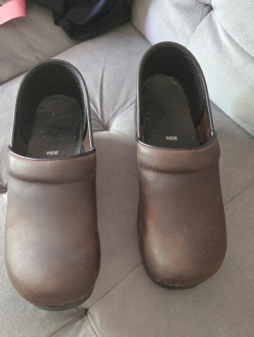 Dansko Women's Brown Wide Leather Clogs